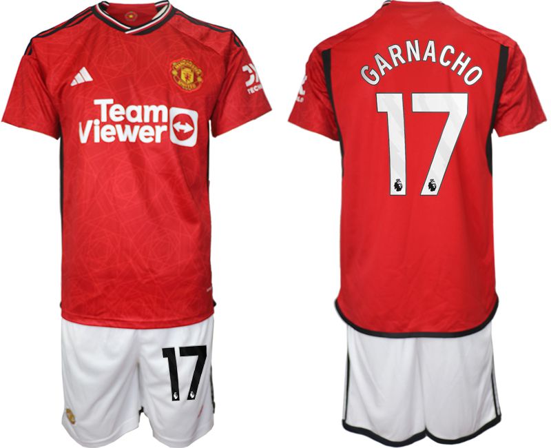Men 2023-2024 Club Manchester United home red #17 Soccer Jersey